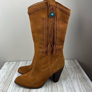 Reba Hades Western Boho Fringe Boots 7